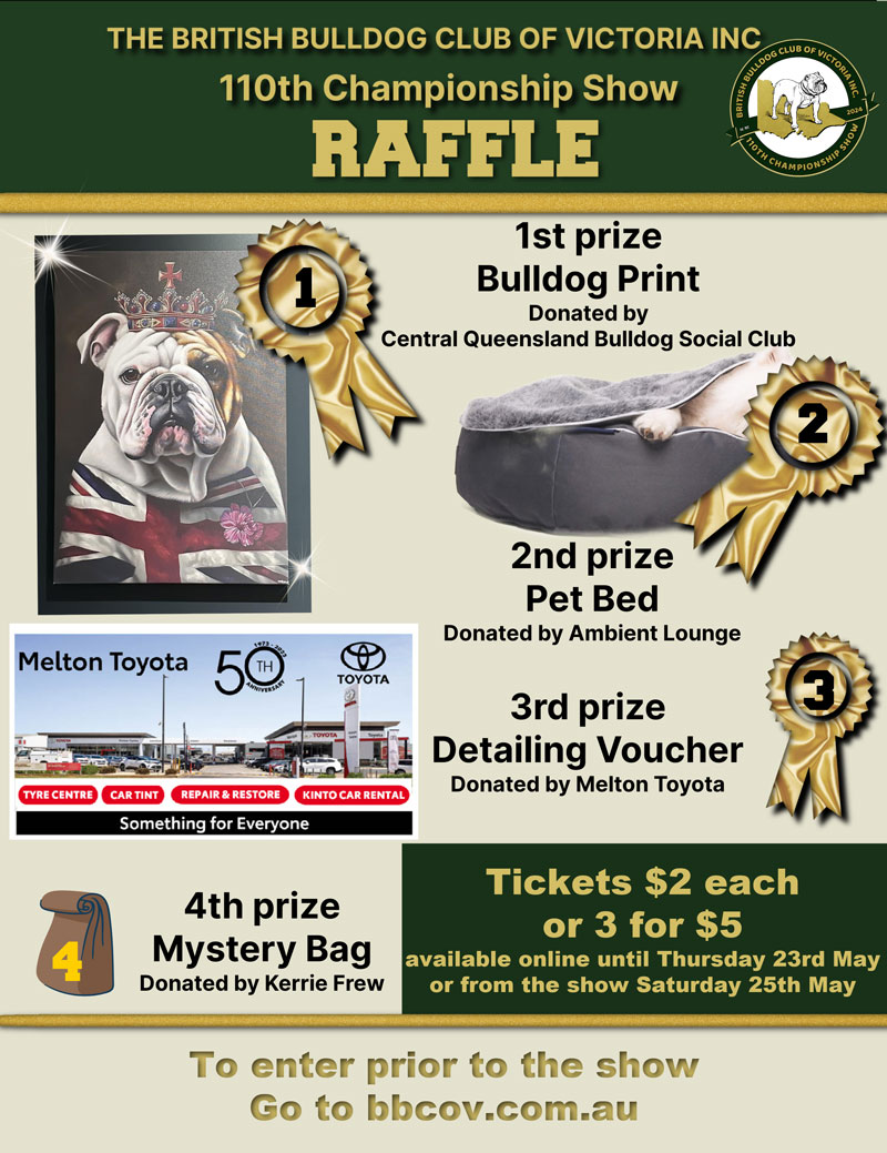 British Raffle British Bulldog Club of Victoria | Established 1912